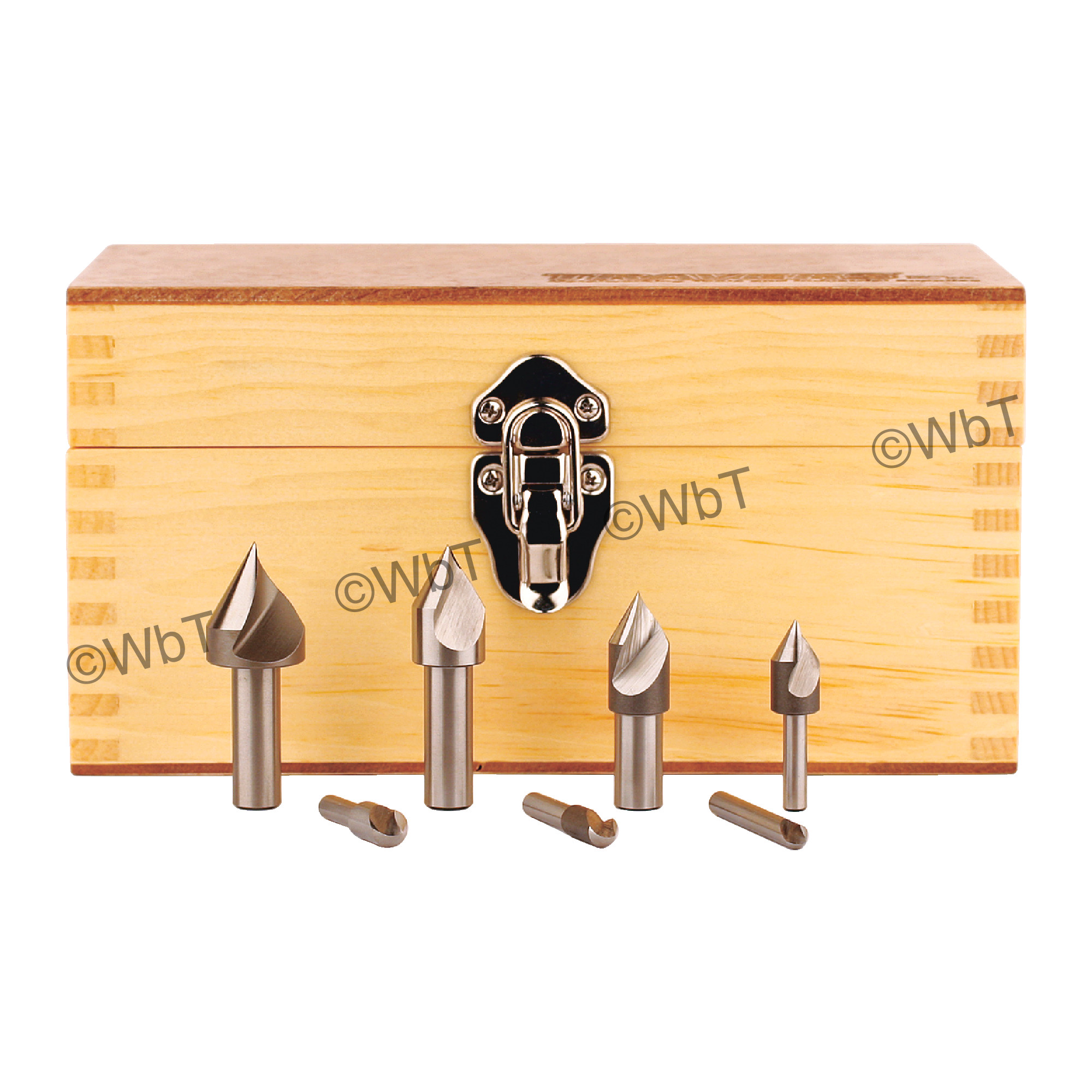 TTC PRODUCTION 1 Flute 7 Piece 1/4" to 1" High Speed Steel 60&#176; Included Angle Countersink Set