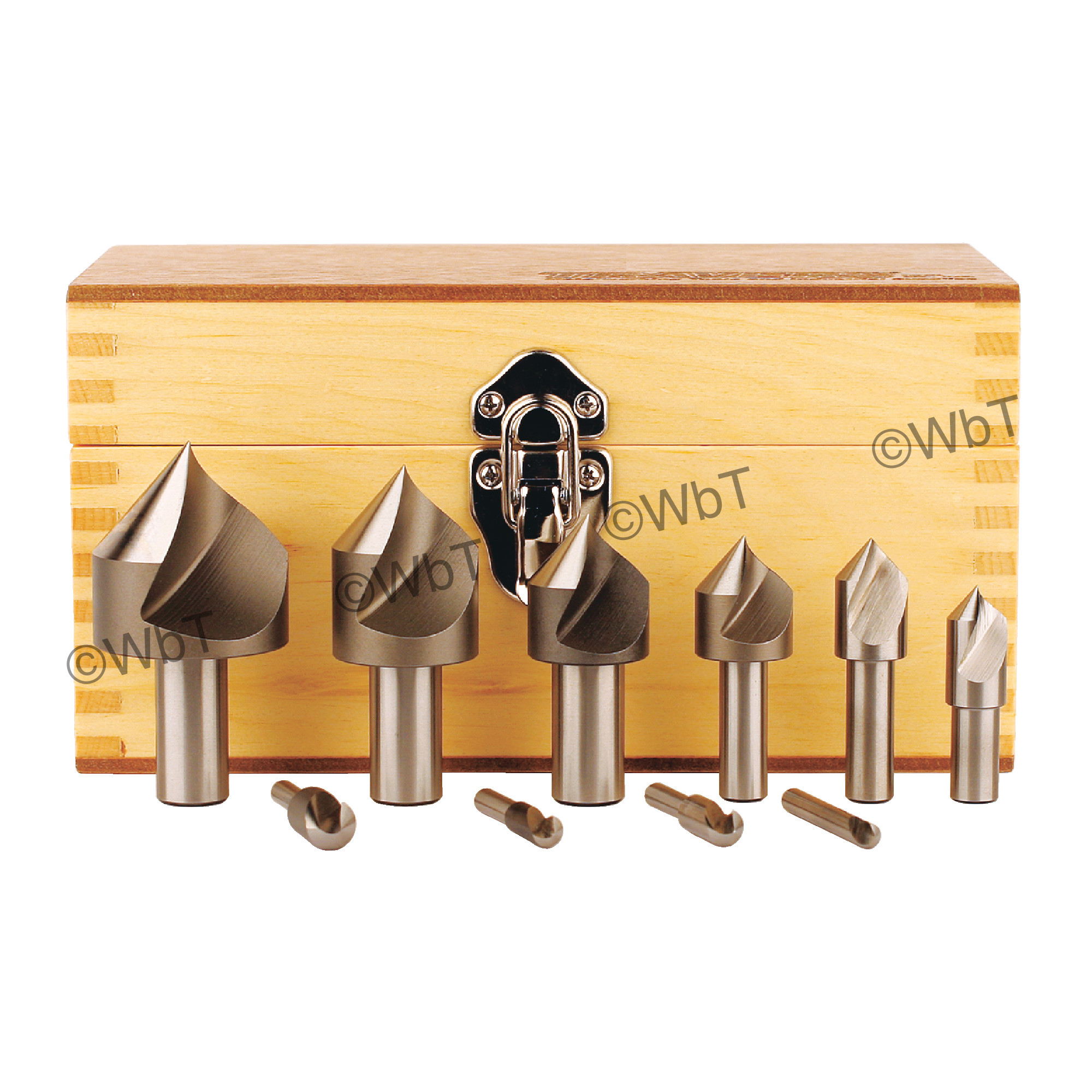 TTC PRODUCTION 1 Flute 10 Piece 1/4" to 2" High Speed Steel 82&#176; Included Angle Countersink Set