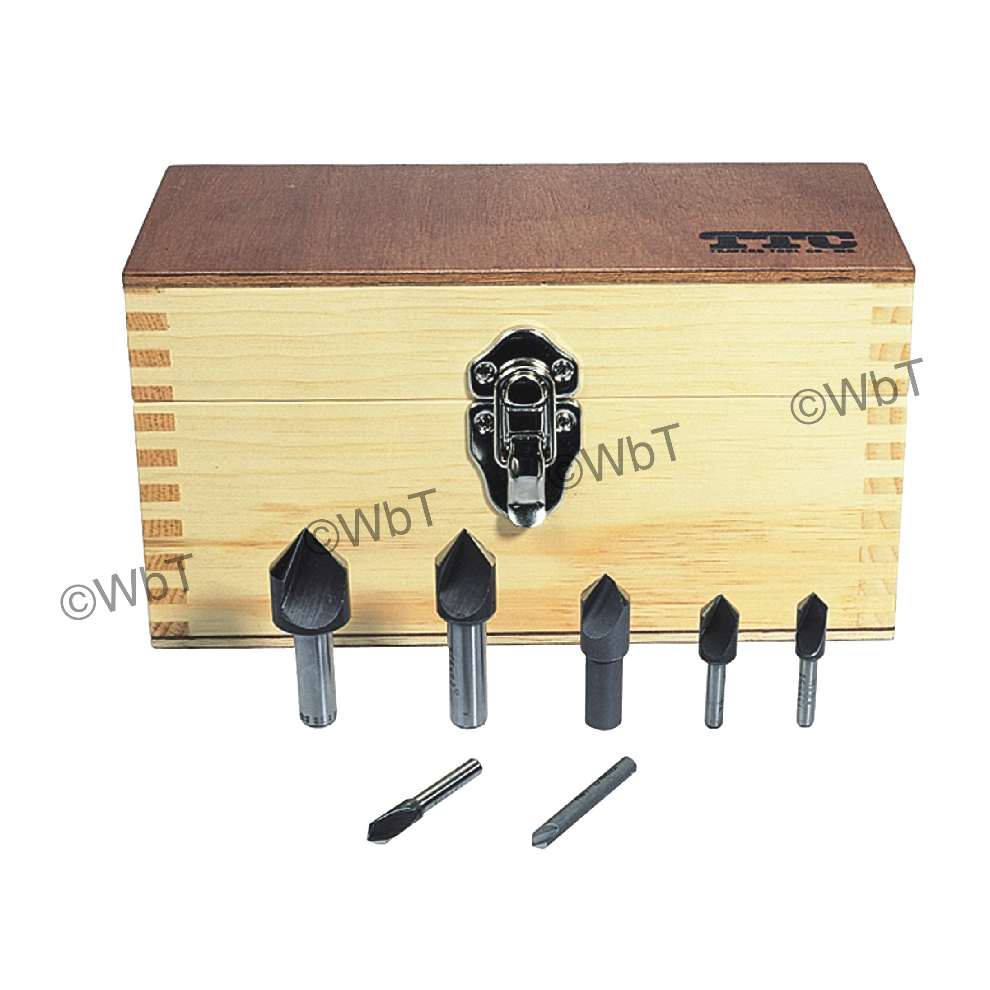TTC PRODUCTION 1 Flute 7 Piece 1/4" to 1" High Speed Steel 90&#176; Included Angle Countersink Set