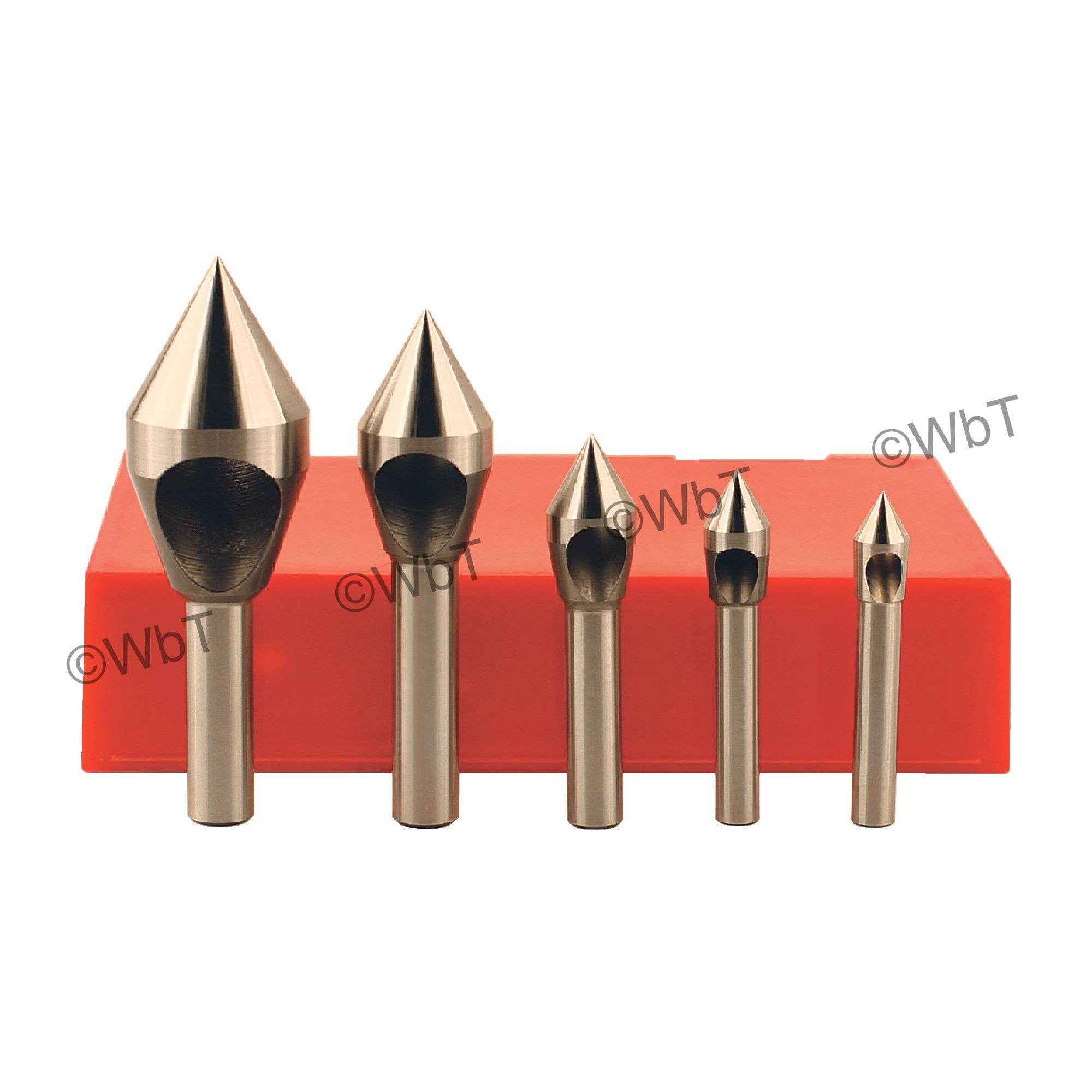 KEO 0 Flute 5 Piece 5/16" to 1" M35 5% Cobalt 60&#176; Included Angle Countersink Set