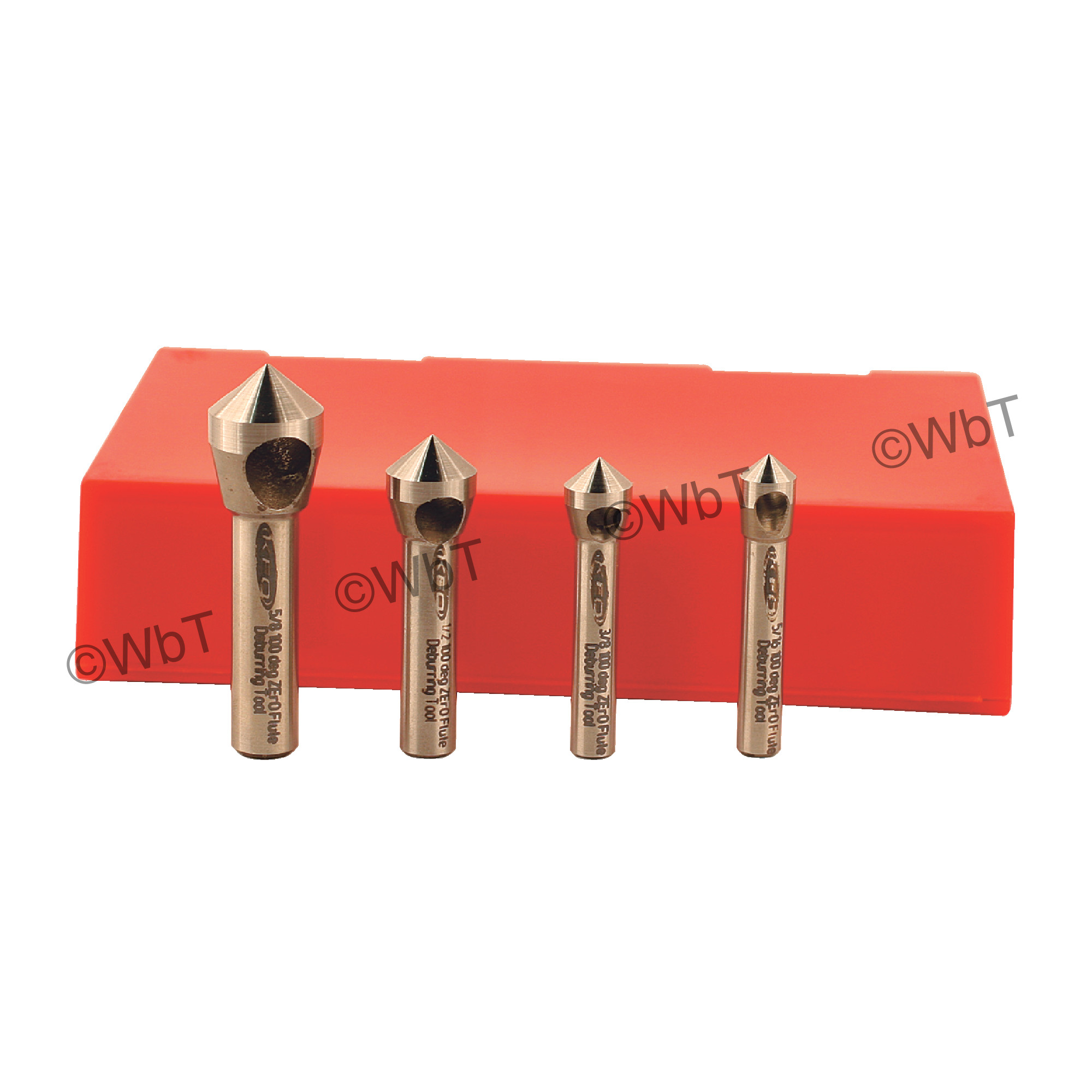 KEO 0 Flute 4 Piece 5/16" to 5/8" M35 5% Cobalt 100&#176; Included Angle Countersink Set
