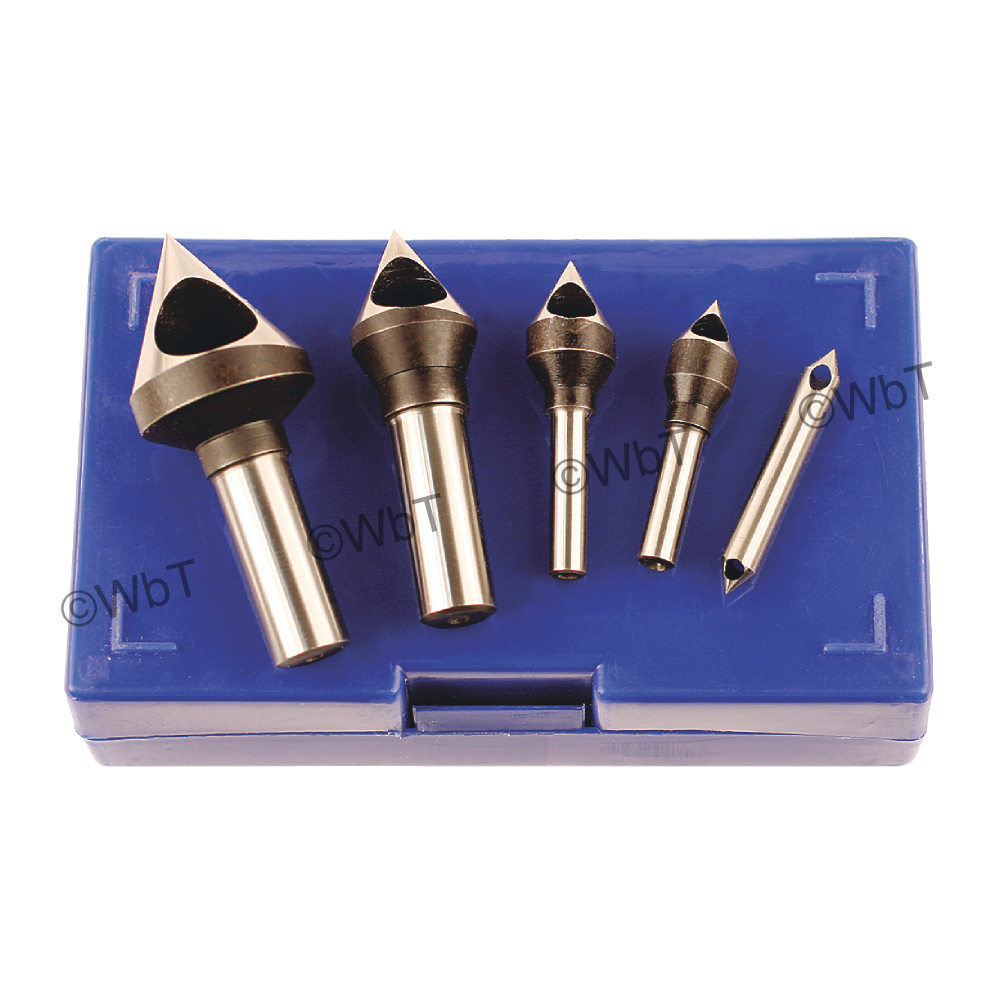 TTC PRODUCTION 0 Flute 5 Piece #0 to #4 High Speed Steel 60&#176; Included Angle Countersink Set