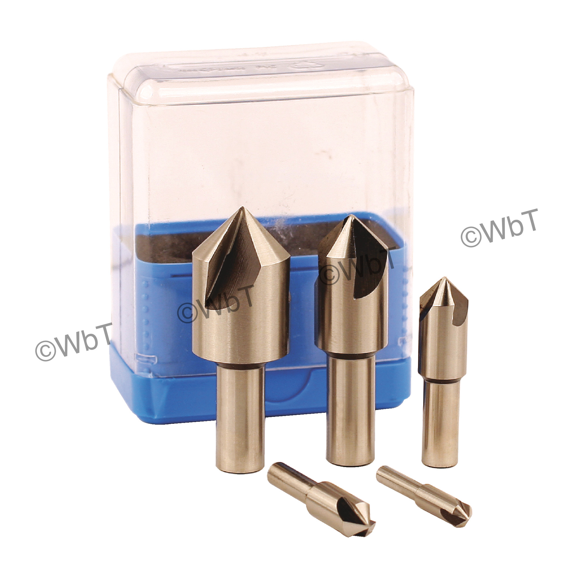 TTC 3 Flute 5 Piece 1/4" to 1" High Speed Steel 90&#176; Included Angle Countersink Set