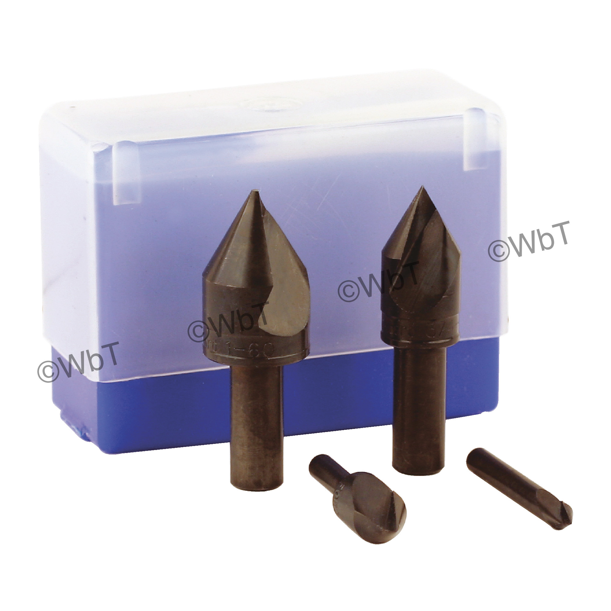 M.A. FORD 1 Flute 4 Piece 1/4" to 1" High Speed Steel 60&#176; Included Angle Countersink Set