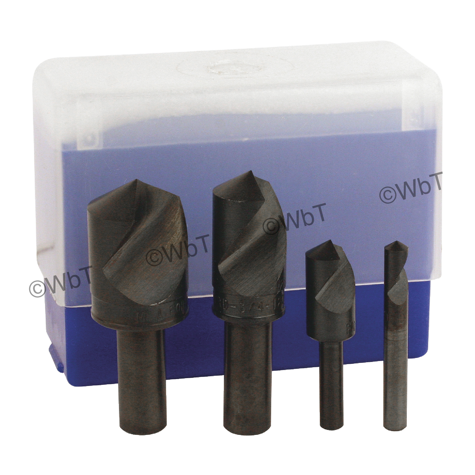 M.A. FORD 1 Flute 4 Piece 1/4" to 1" High Speed Steel 100&#176; Included Angle Countersink Set