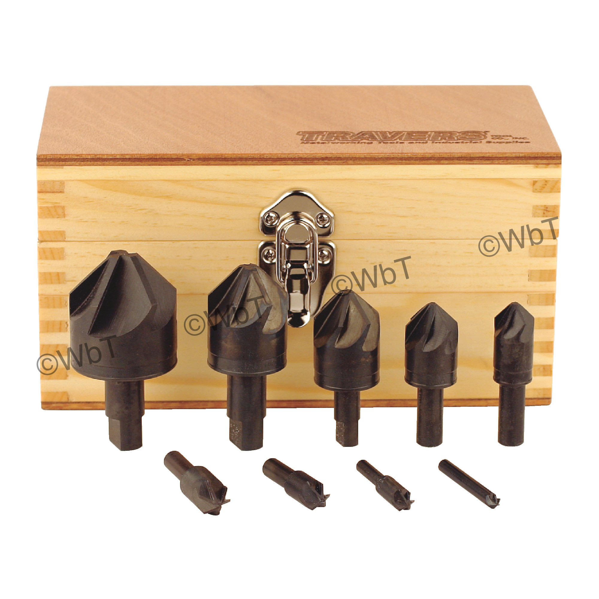 M.A. FORD 6 Flute 9 Piece 1/4" to 2" High Speed Steel 90&#176; Included Angle Countersink Set