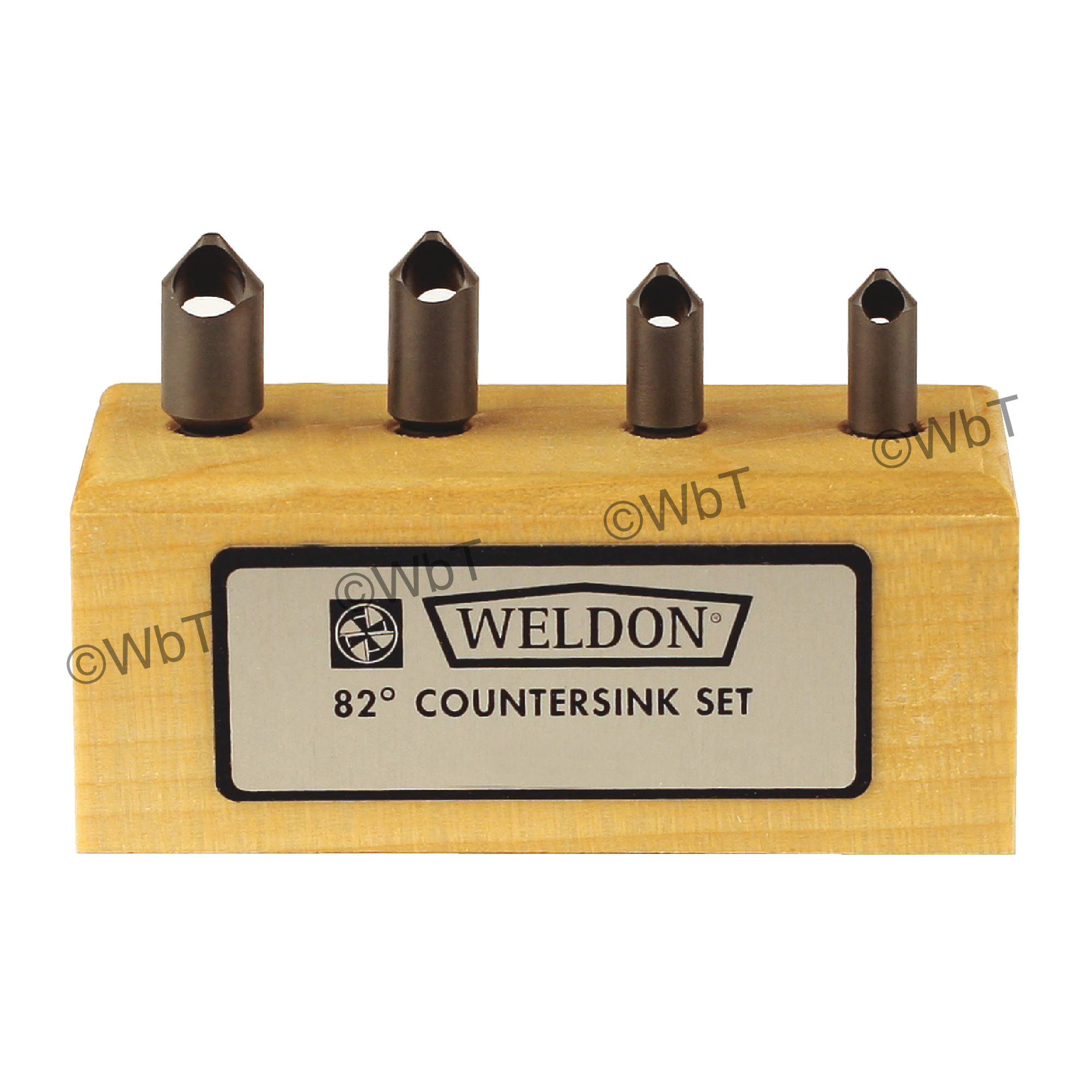 WELDON 0 Flute 4 Piece  High Speed Steel 82&#176; Included Angle Countersink Set