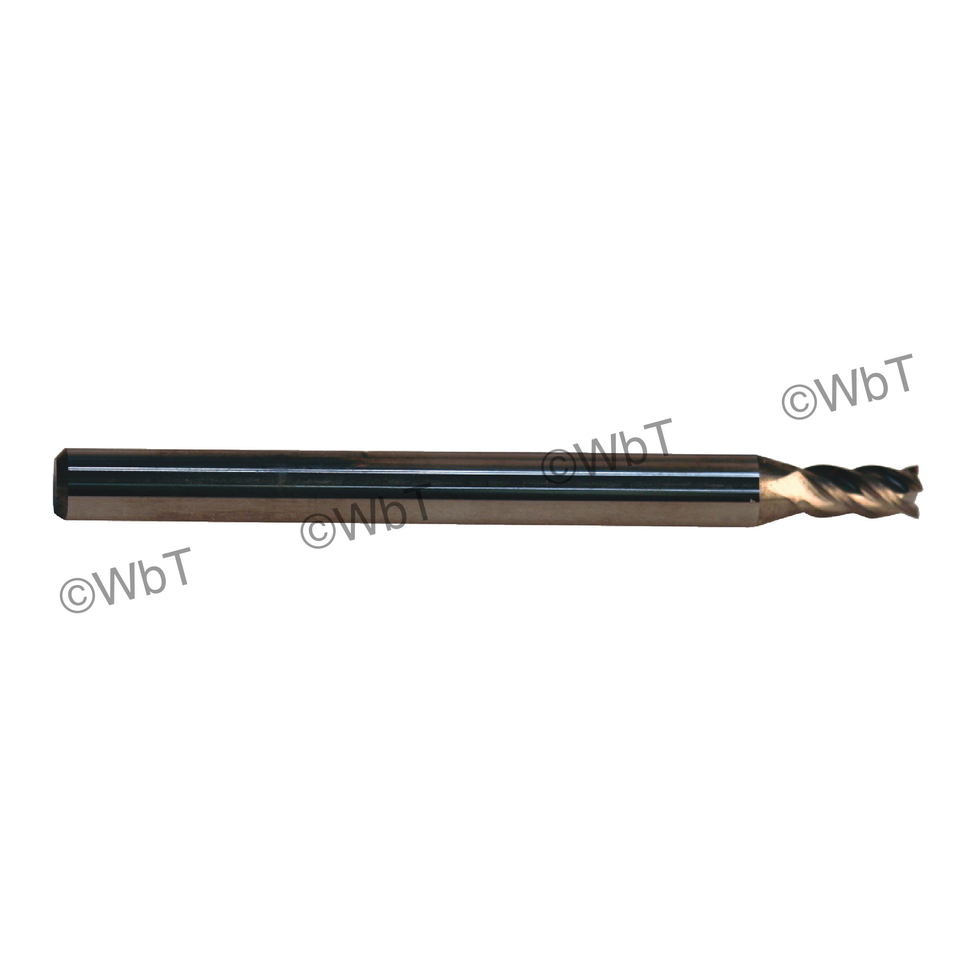 3/32" Solid Carbide 10% Cobalt 40&#176; 4 Flute Center Cutting Stub Length Single End Mill