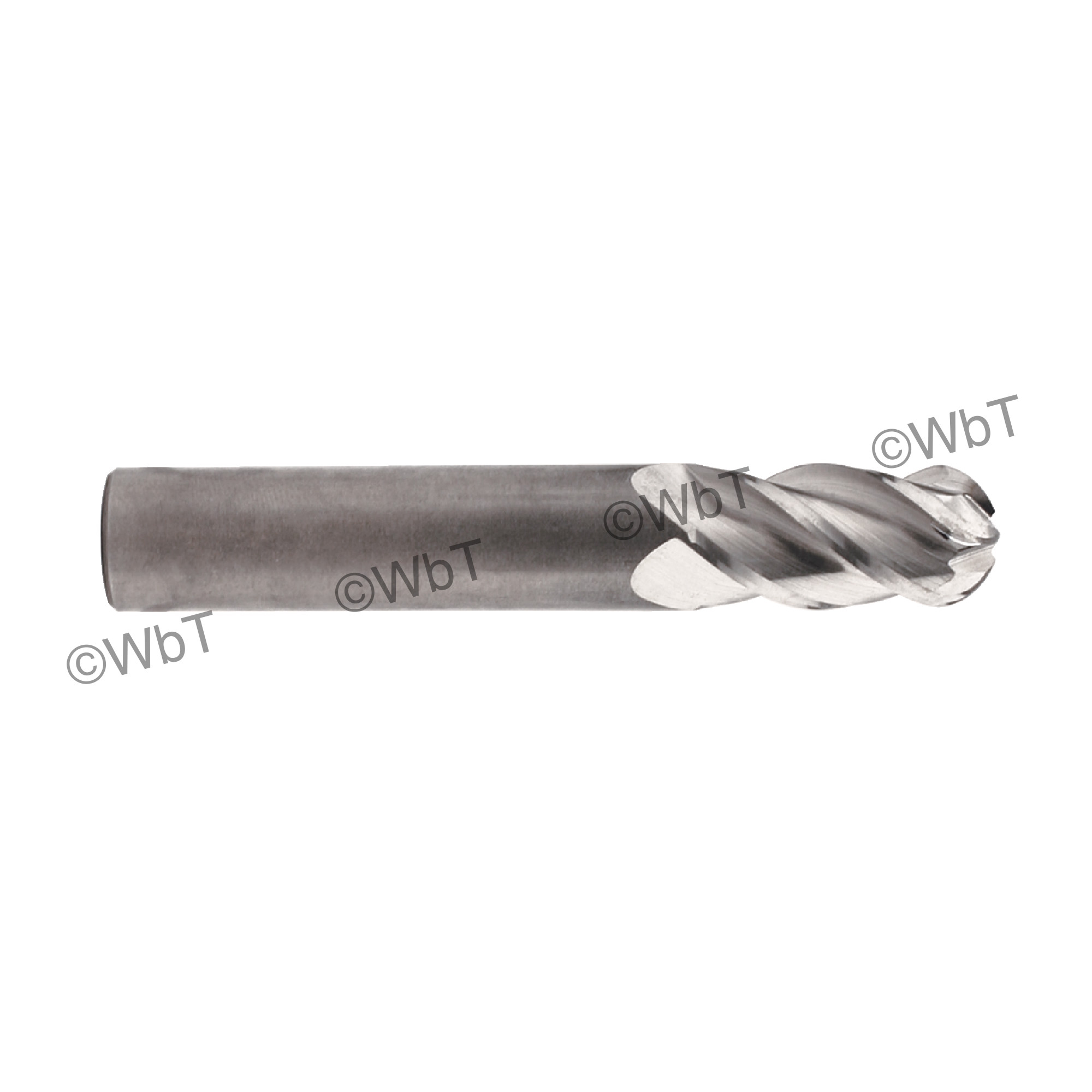 4 Flute Micrograin Solid Carbide Ball Nose Single End Mill