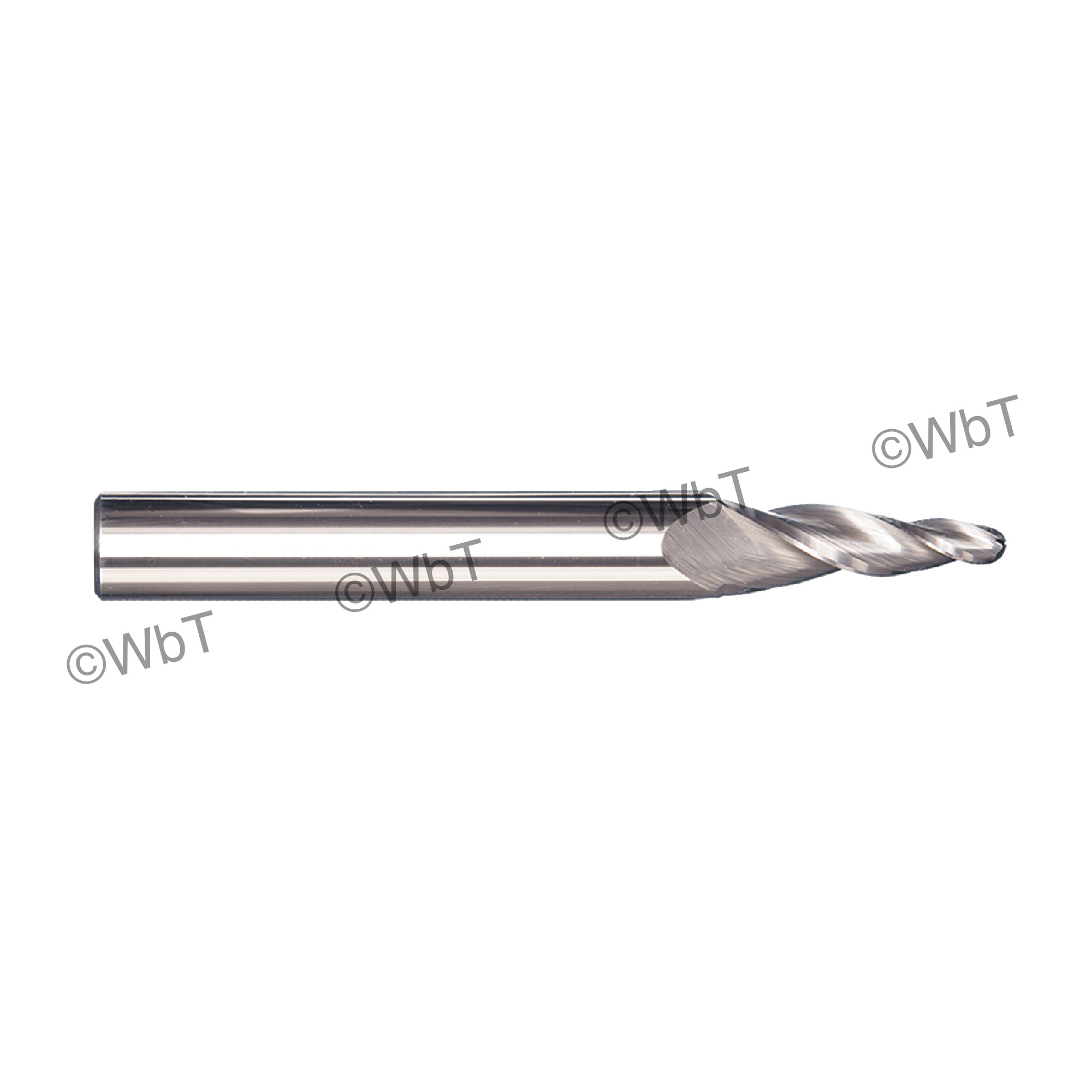 Rushmore USA Small End Diameter:1/8"xTaper:5&#176; 3 Flute Center Cutting Solid Carbide Ball Tapered End Mill