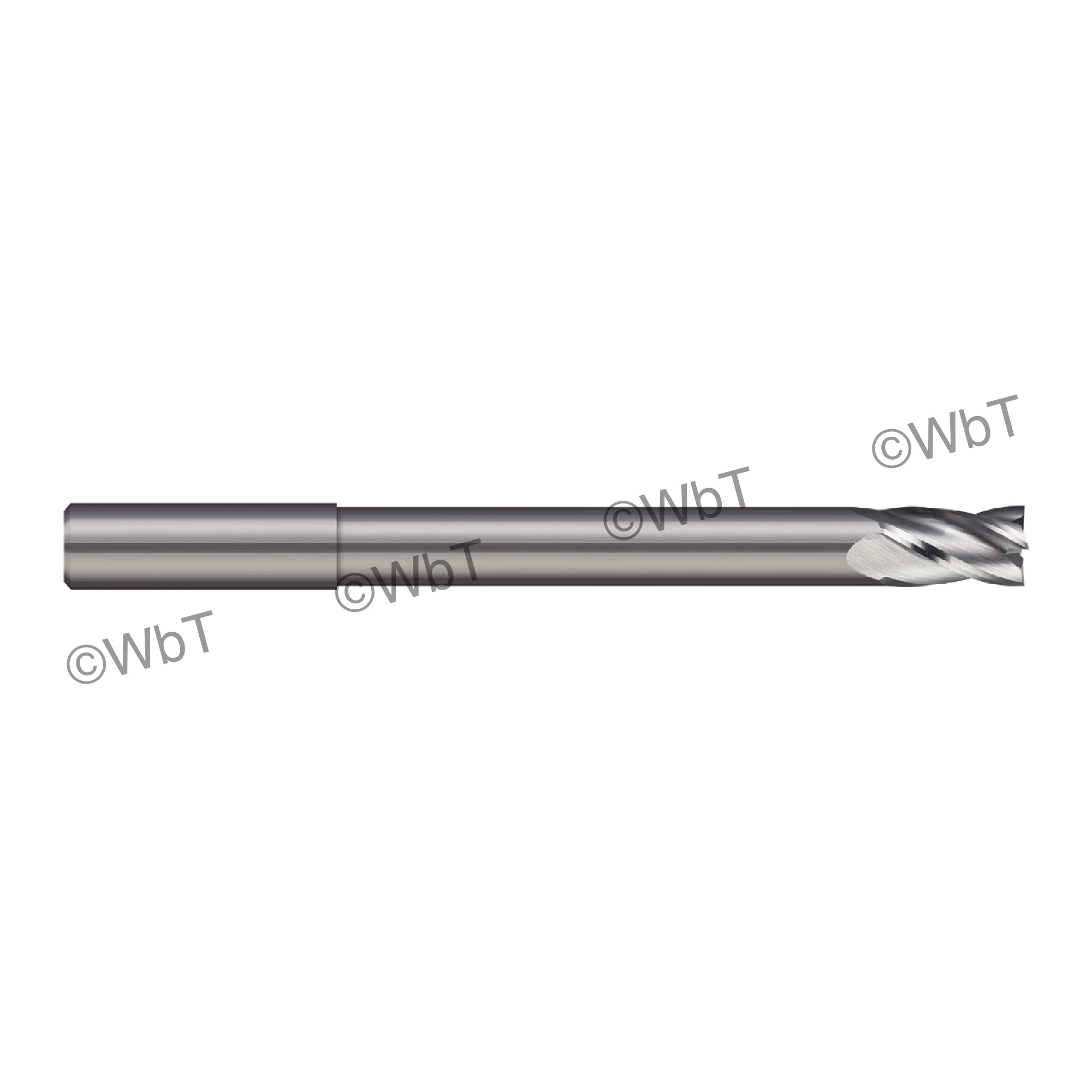 2 Flute Metric Solid Carbide Square End Extended Reach End Mill