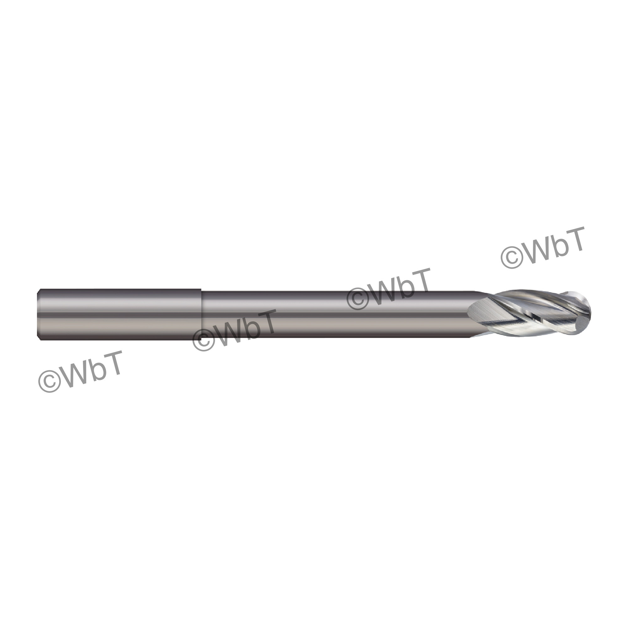 2 Flute Metric Solid Carbide Square End Extended Reach Ball End Mill
