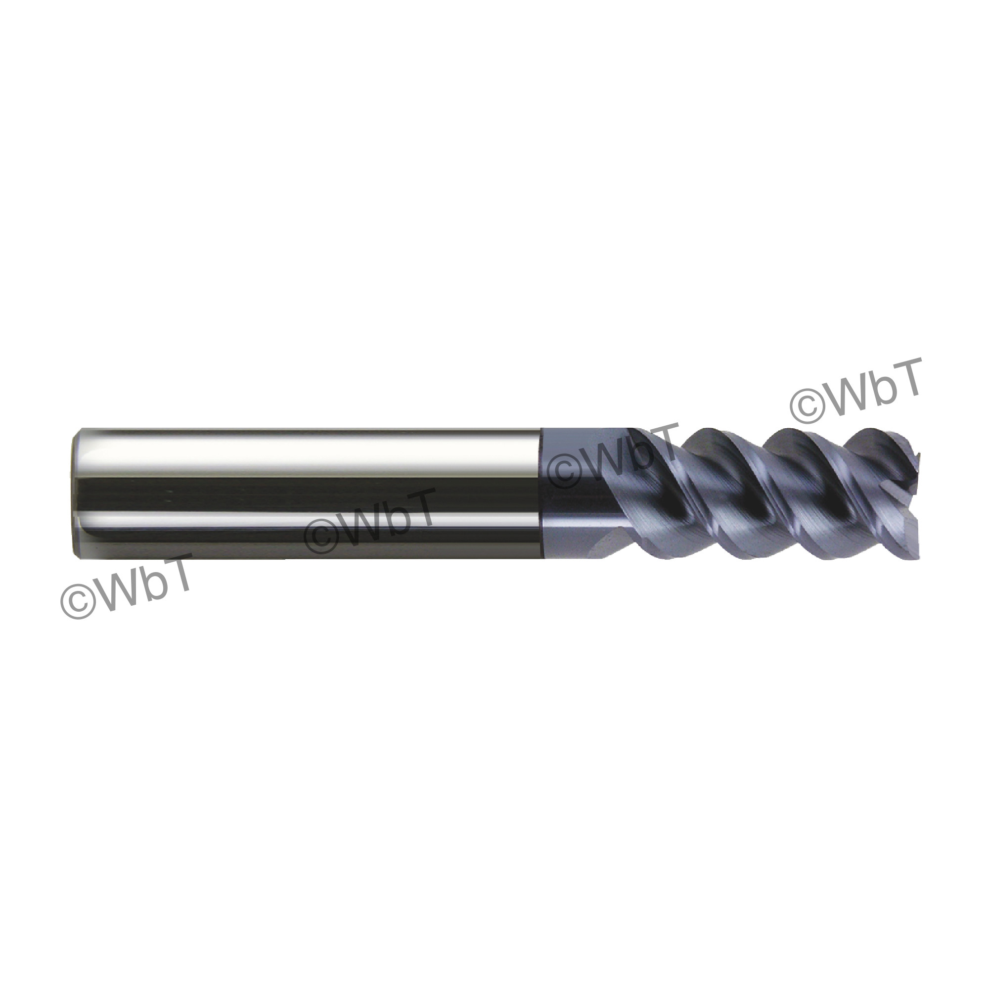 3 Flute 60&#176; Helix Carbide Single End Mill AlTiN Coated