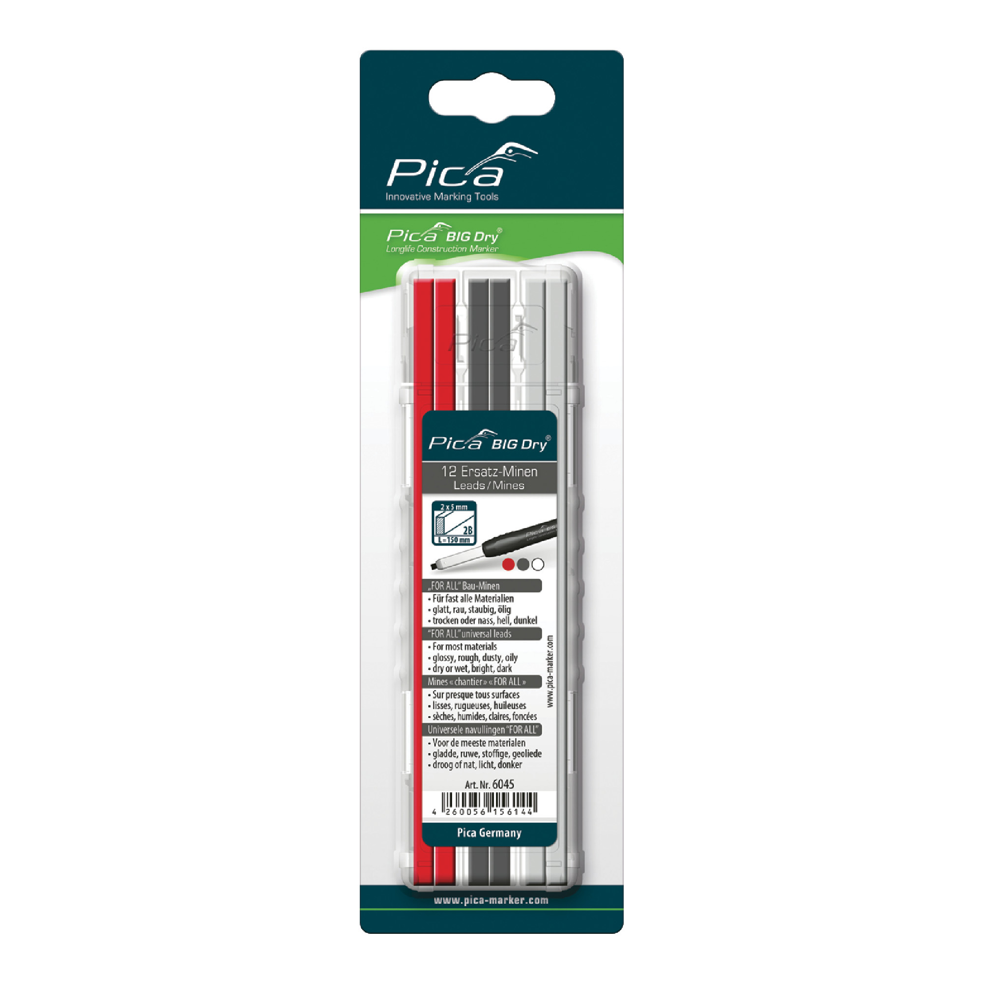 PICA 6030/SB - Solid Lead Tip Type Pencil Refill Package