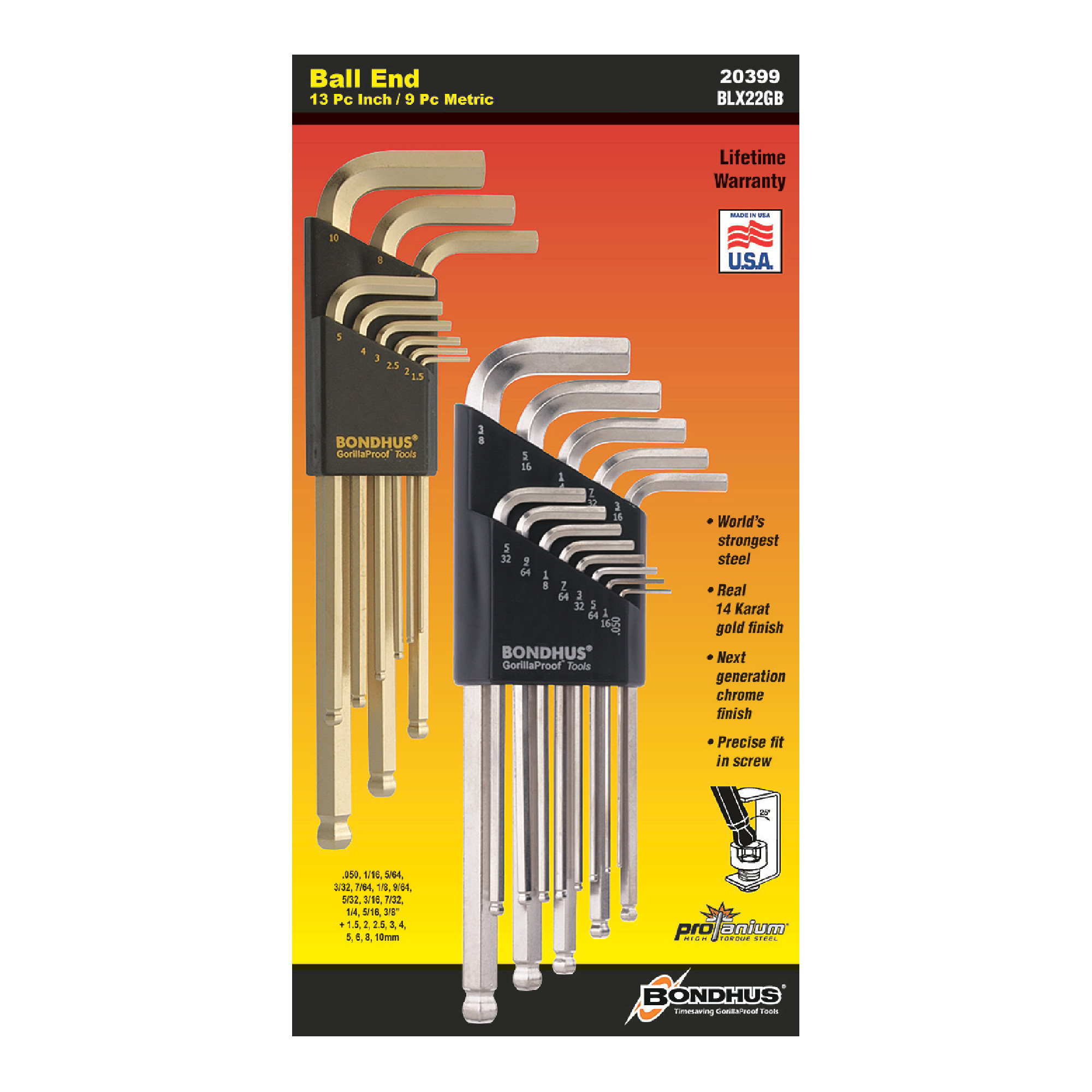 Silver & Gold Plated Balldriver&#174; L-Wrench Set