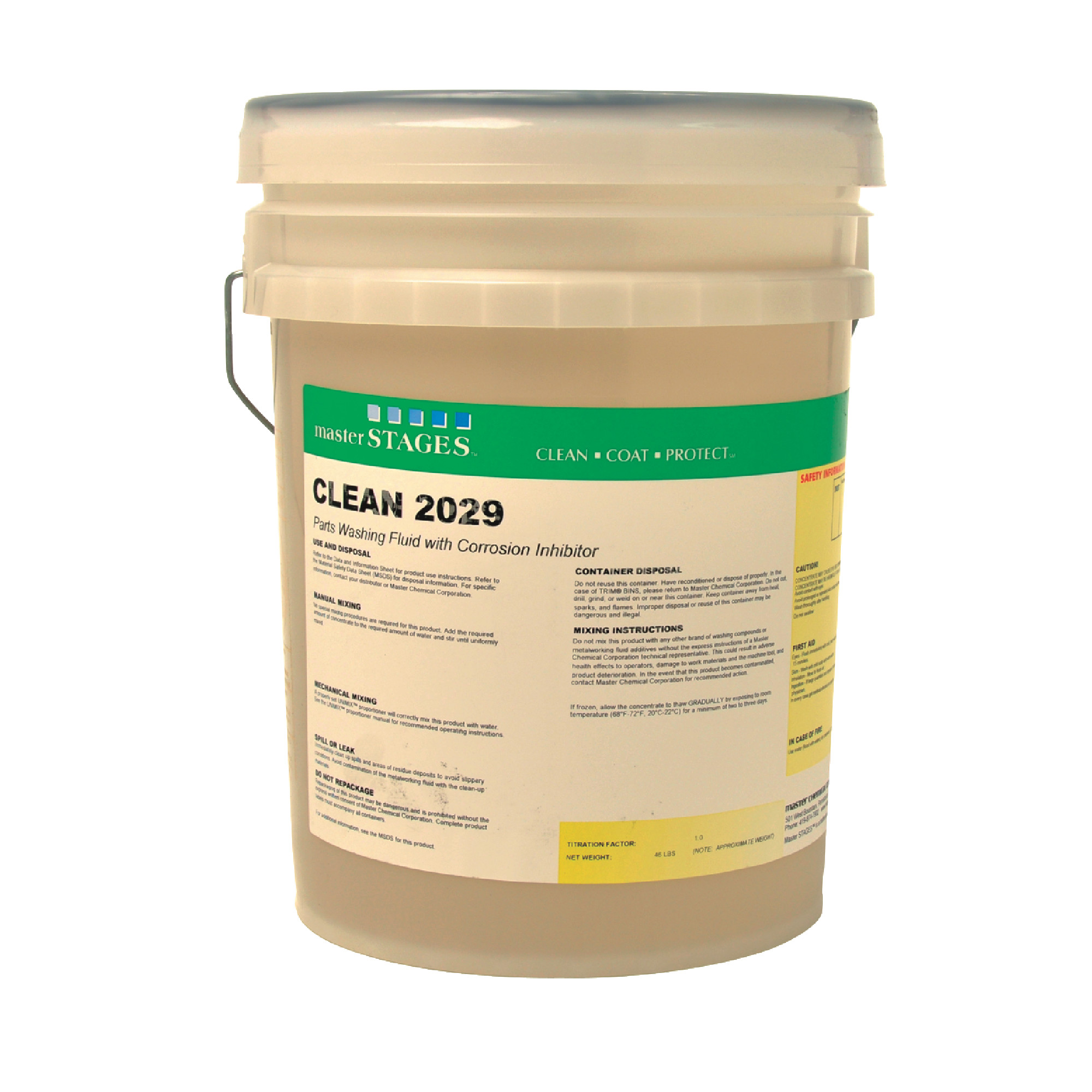 Master STAGES&#8482; CLEAN 2029 "One Step" 5 Gallon Parts Washing Fluid with Corrosion Inhibitor