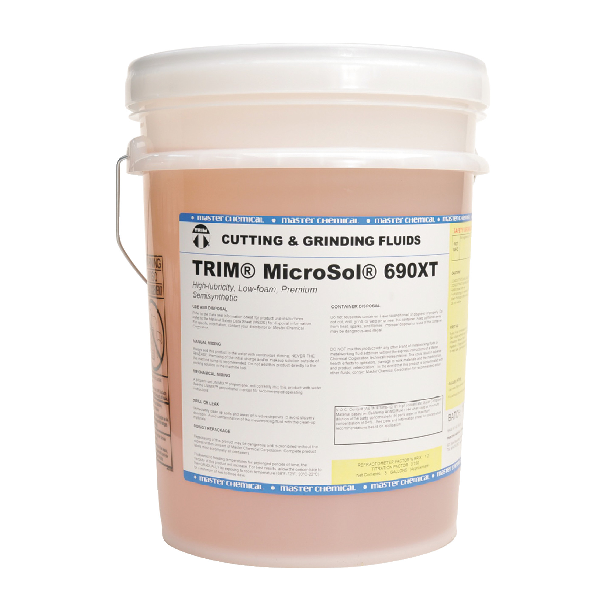 TRIM&reg; MicroSol&reg; 690XT 5 Gallon Pail High-lubricity Low-foam Premium Semisynthetic Fluid