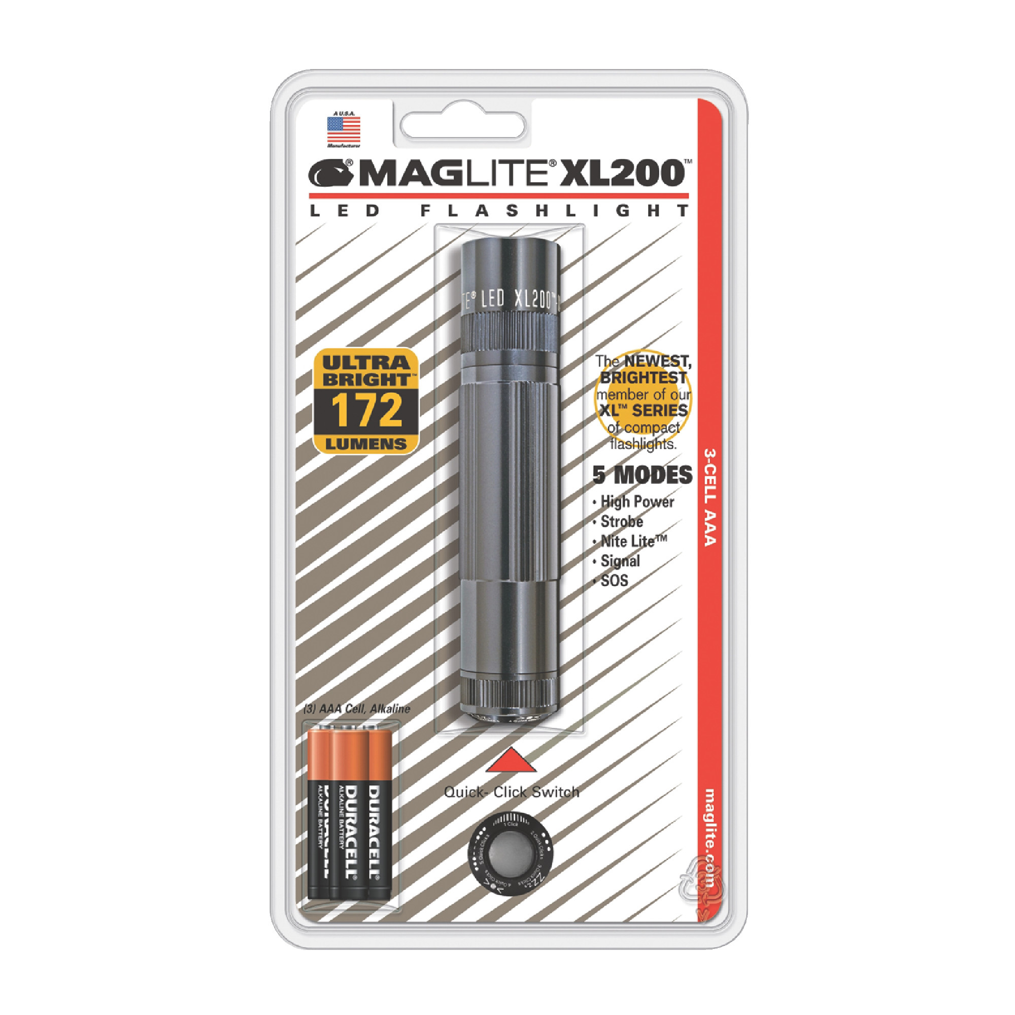 XL200-S3096 3-CELL LED GRAY FLASHLGHT - MAGLITE