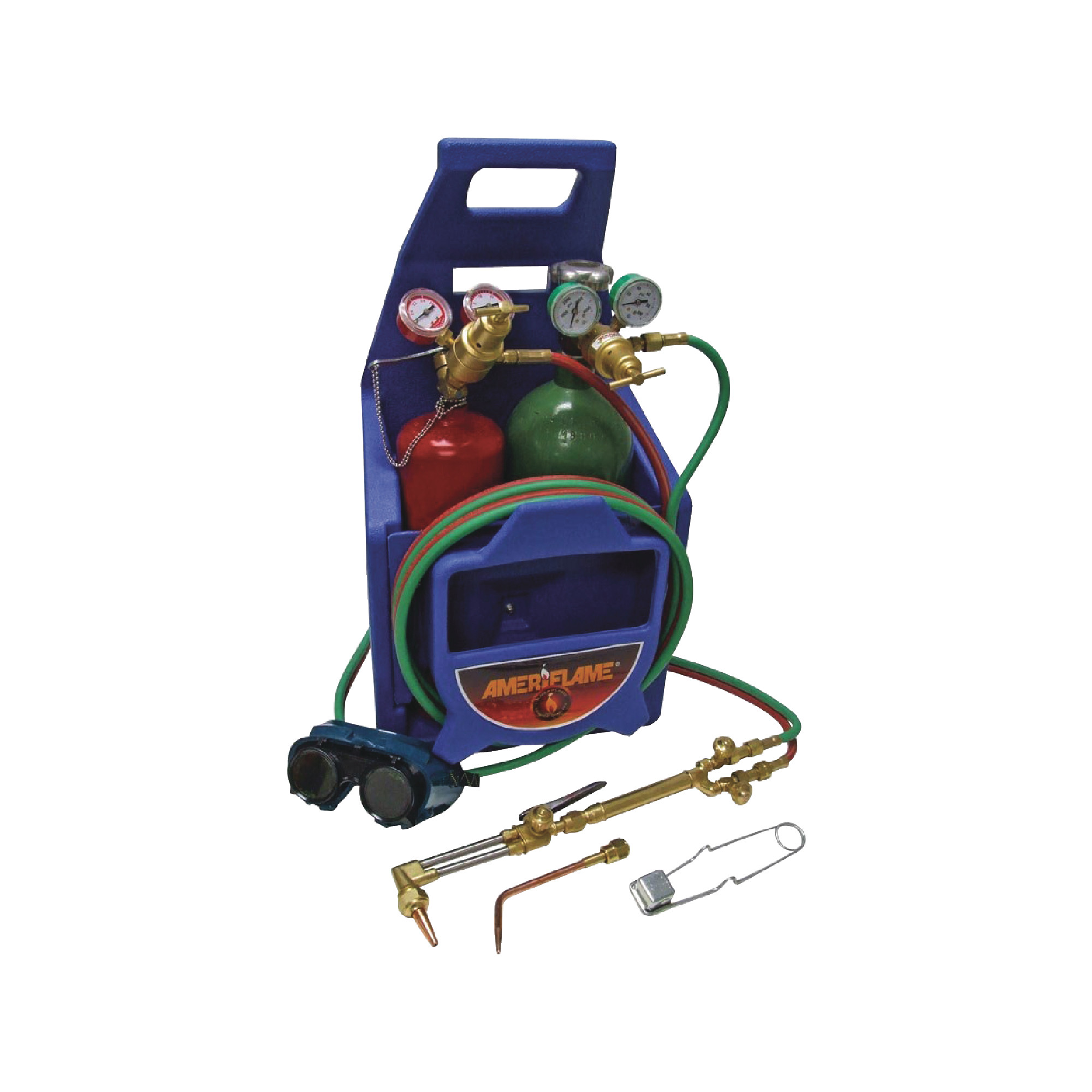 AMERIFLAME Medium/Heavy Duty Portable Welding/Cutting/Brazing Outfit With Plastic Carrying Stand