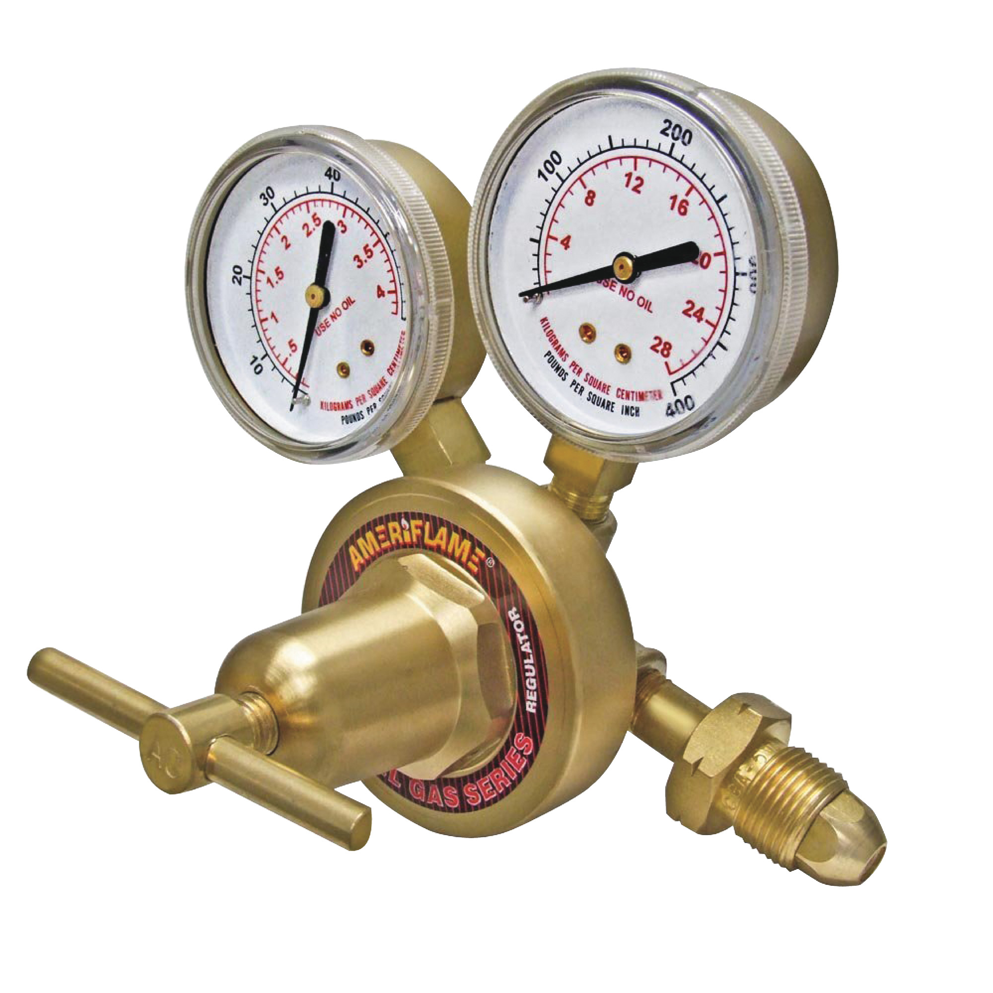 Heavy Duty Single Stage Propane Gas Regulator With 2-1/2" Dual Scale Gauges