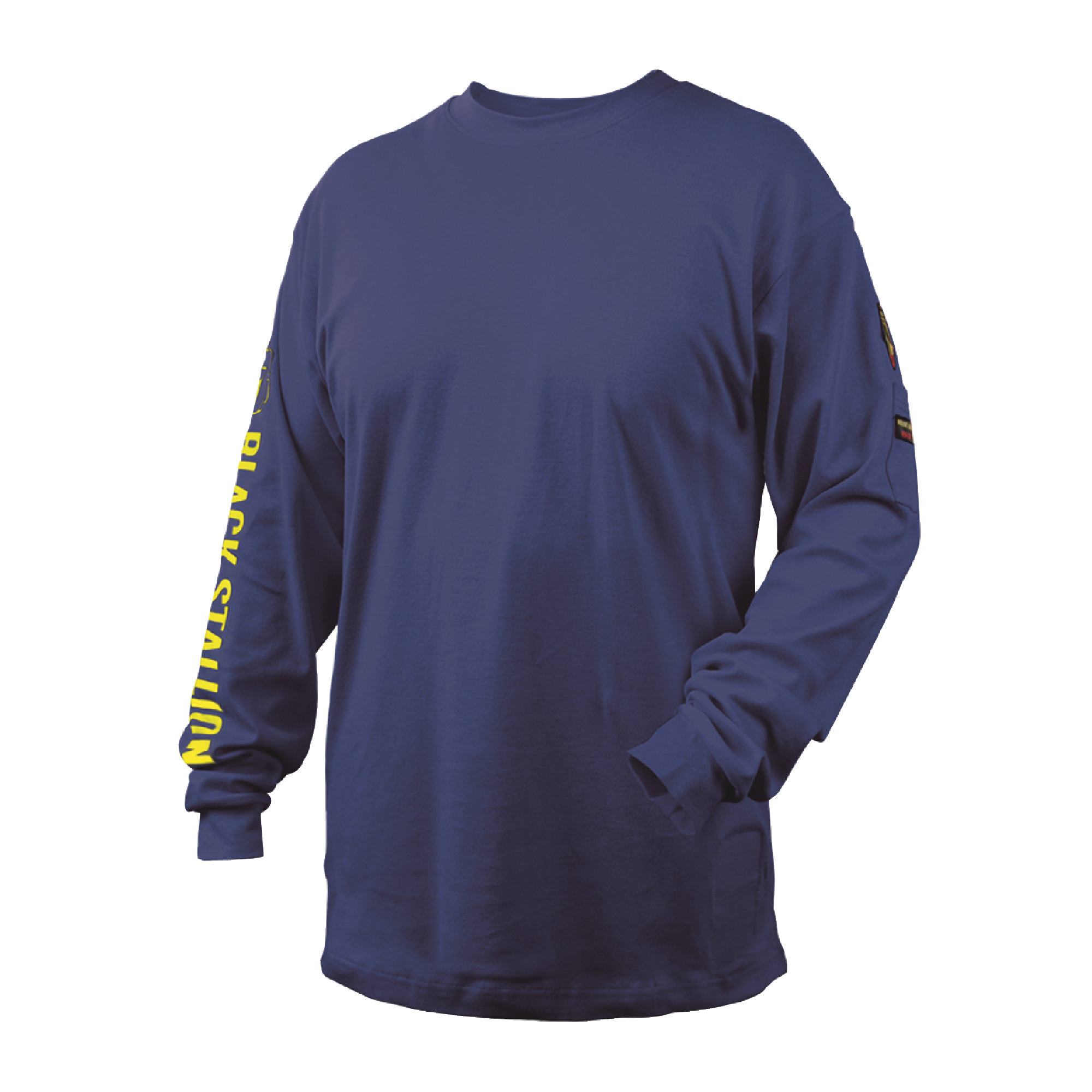 Black Stallion Navy Blue Long Sleeve Flame Resistant Welding T-Shirt - Size M