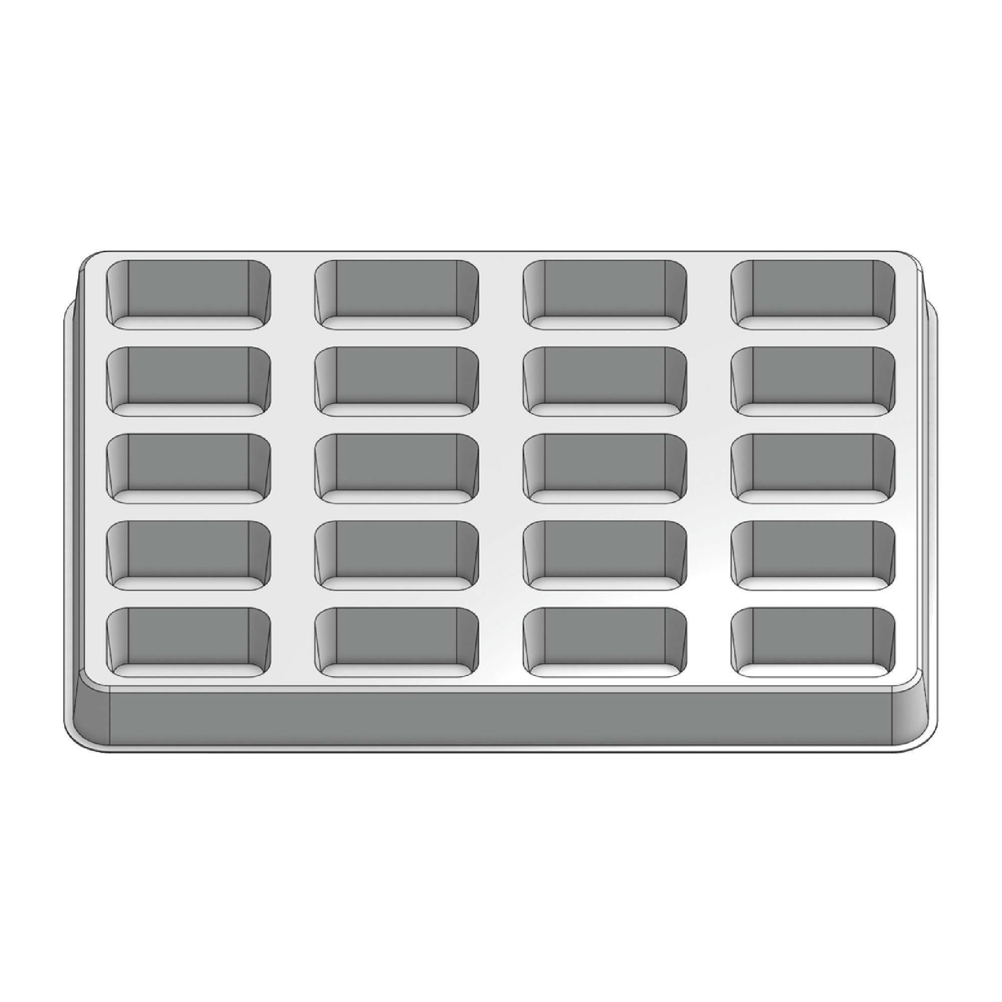 20 Pocket Stock Plastic Tray