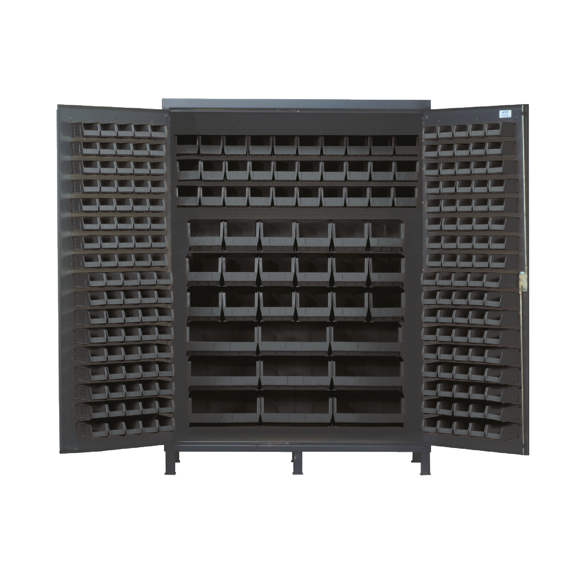 QUANTUM STORAGE SYSTEMS 60" Super Wide Colossal Heavy-Duty Floor Cabinet With 227 Clear Bins