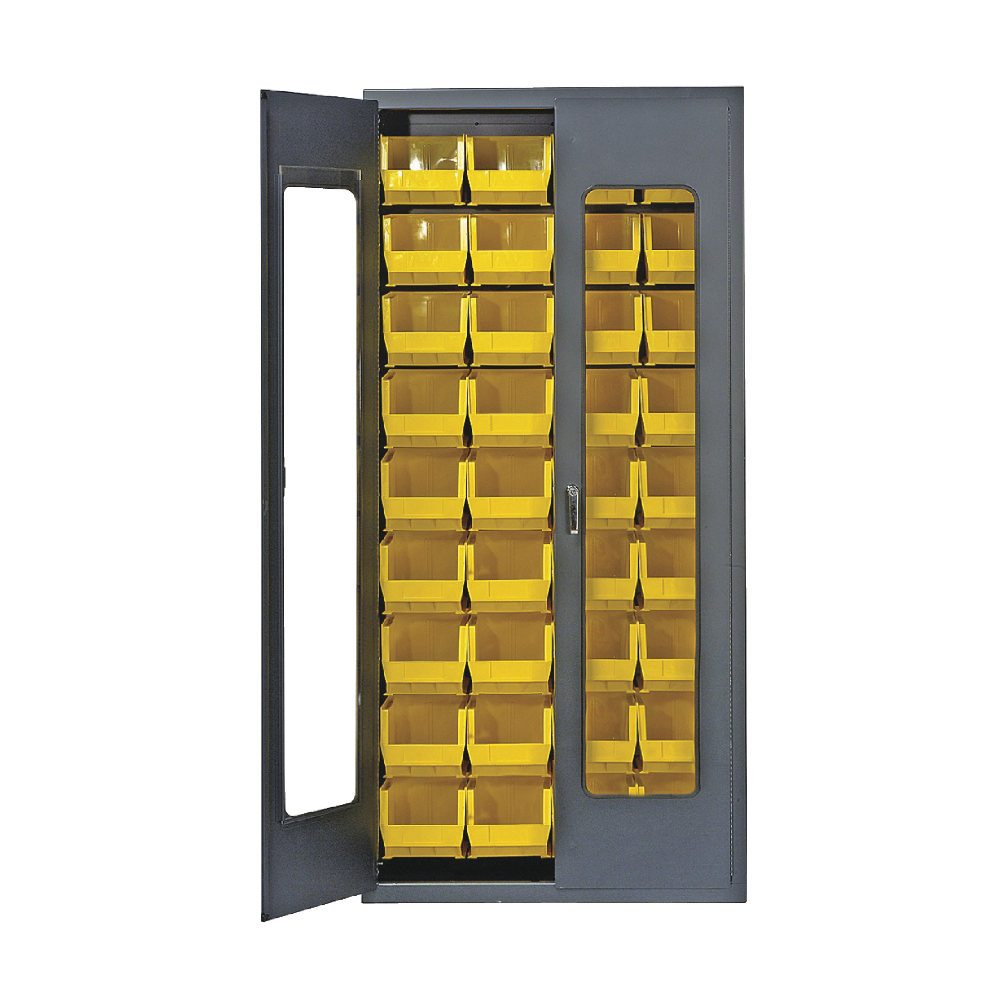 QUANTUM STORAGE SYSTEMS 36" Wide Clear-View Security Cabinet With 36 Clear Bins