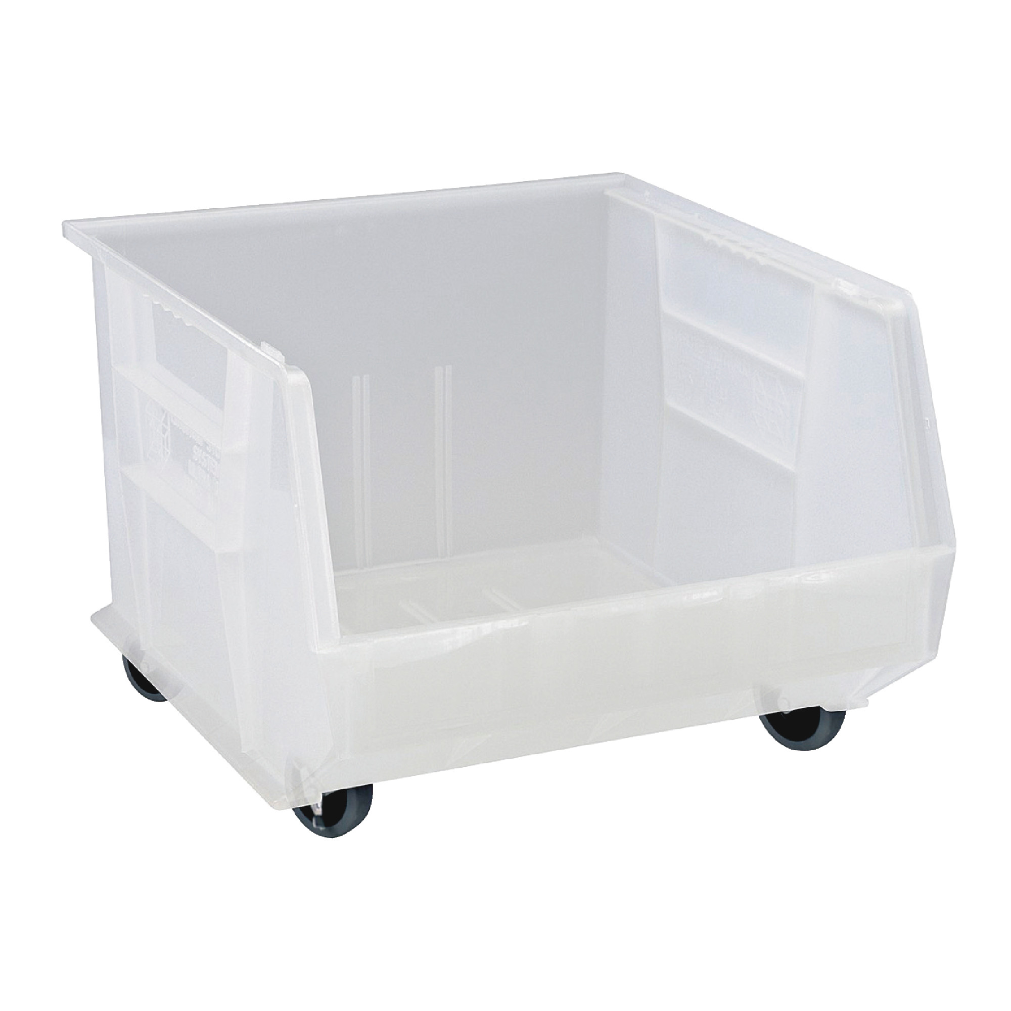 QUANTUM STORAGE SYSTEMS 18" x 16-1/2" x 11" Clear Ultra Stanck & Hang Mobile Bins - 3/Pack