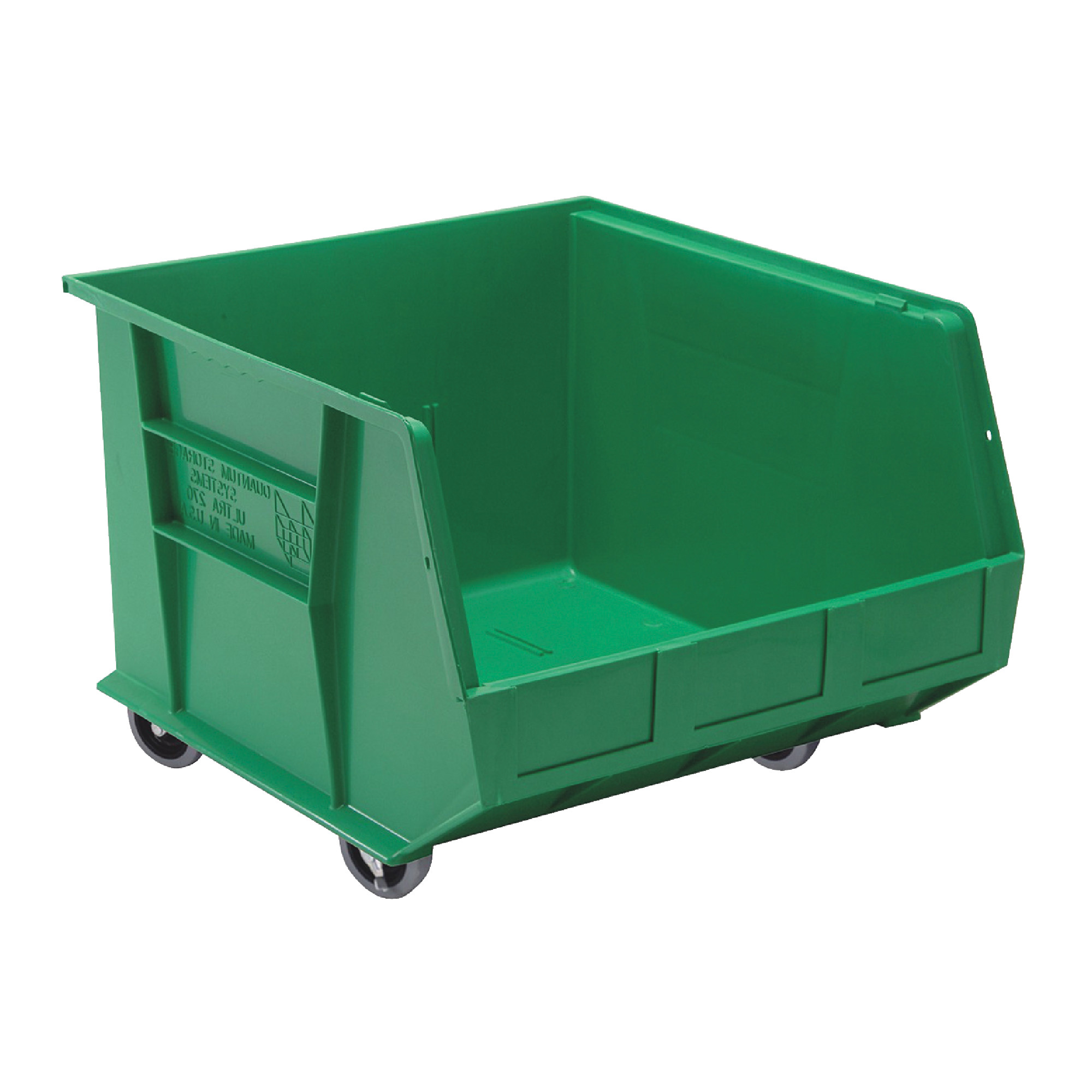 QUANTUM STORAGE SYSTEMS 18" x 16-1/2" x 11" Green Ultra Stanck & Hang Mobile Bins - 3/Pack