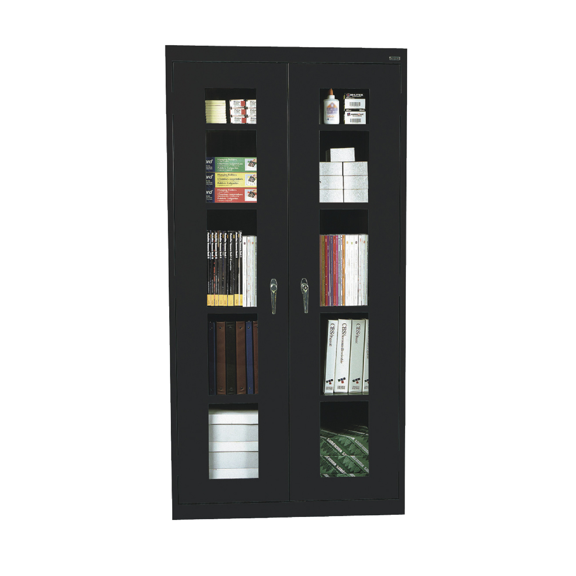 SANDUSKY 36"W x 18"D x 72"H Clear View Storage Cabinet - Black
