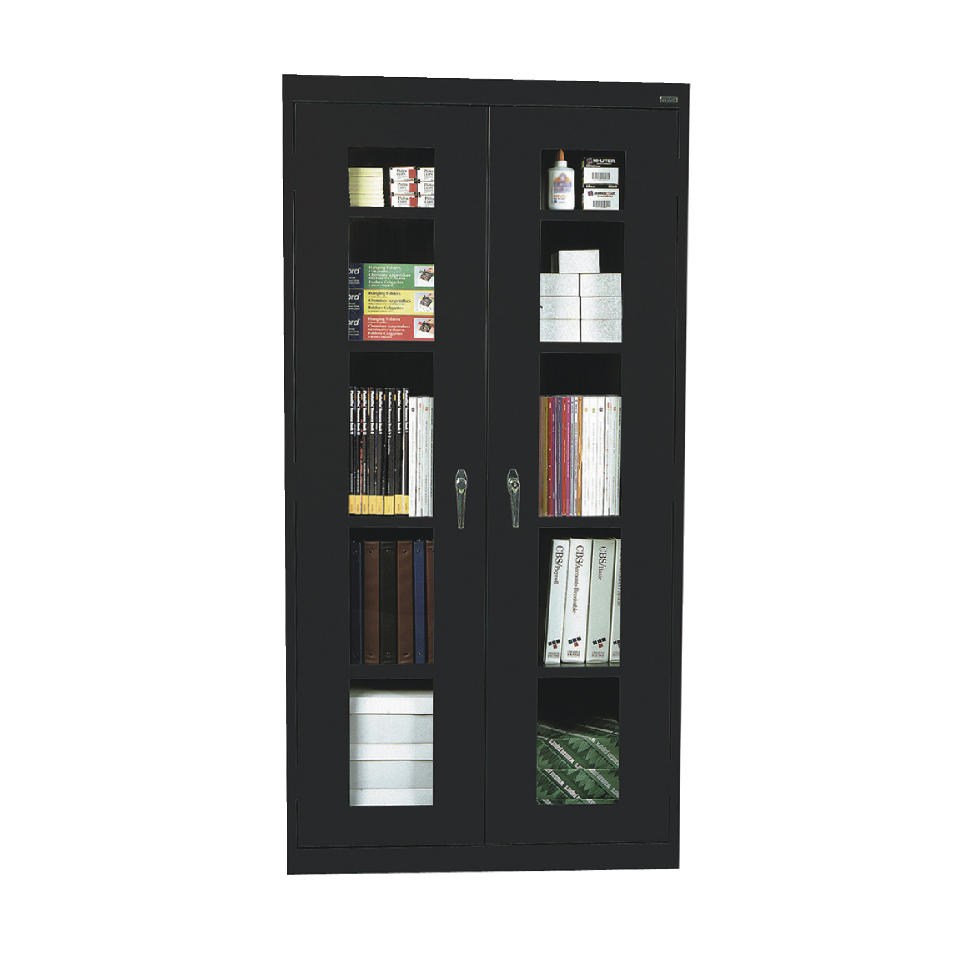 SANDUSKY 36"W x 24"D x 72"H Clear View Storage Cabinet - Black
