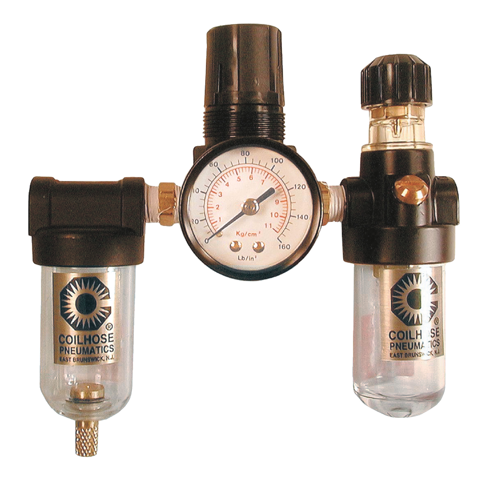 1/8" Miniature Filter/Regulator/Lubricator, Gauge, 0-50 psi