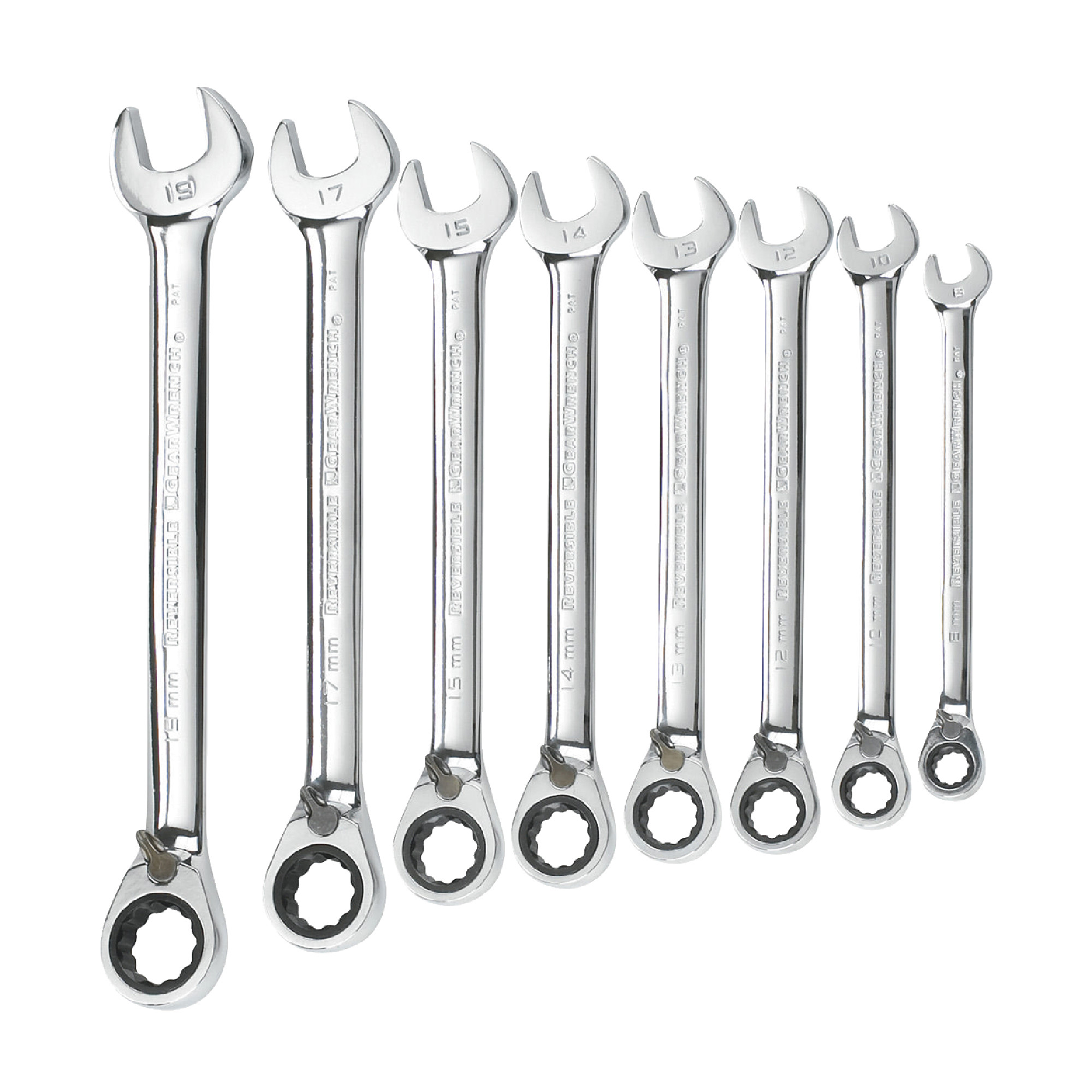 8pc.Reversible Combination Ratcheting Wrench